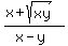 %28x%2Bsqrt%28xy%29%29%2F%28x-y%29