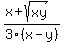 %28x%2Bsqrt%28xy%29%29%2F3%28x-y%29