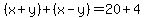 %28x%2By%29%2B%28x-y%29=20%2B4