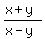 %28x%2By%29%2F%28x-y%29