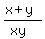 %28x%2By%29%2F%28xy%29