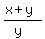 %28x%2By%29%2F%28y%29