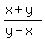 %28x%2By%29%2F%28y-x%29