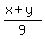 %28x%2By%29%2F9