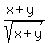 %28x%2By%29%2Fsqrt%28x%2By%29