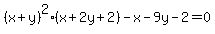 %28x%2By%29%5E2%28x%2B2y%2B2%29-x-9y-2=0+