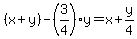 %28x%2By%29-%283%2F4%29y=x%2By%2F4