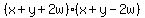 %28x%2By%2B2w%29%28x%2By-2w%29