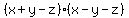 %28x%2By-z%29%28x-y-z%29