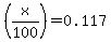 %28x%2F100%29=0.117