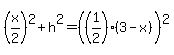 %28x%2F2%29%5E2%2Bh%5E2=%28%281%2F2%29%283-x%29%29%5E2