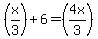 %28x%2F3%29%2B6=%284x%2F3%29