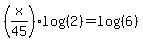 %28x%2F45%29log%28%282%29%29=log%28%286%29%29