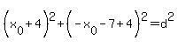 %28x%5B0%5D%2B4%29%5E2%2B%28-x%5B0%5D+-+7+%2B4%29%5E2+=+d%5E2