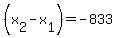 %28x%5B2%5D+-+x%5B1%5D%29+=+-833