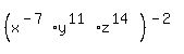 %28x%5E%28-7%29y%5E%2811%29z%5E%2814%29%29%5E%28-2%29