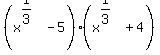 %28x%5E%281%2F3%29+-+5%29%2A%28x%5E%281%2F3%29+%2B+4%29