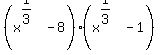 %28x%5E%281%2F3%29-8%29%28x%5E%281%2F3%29-1%29