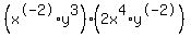 %28x%5E-2%2Ay%5E3%29%2A%282x%5E4%2Ay%5E-2%29