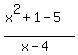 %28x%5E2%2B1-5%29%2F%28x-4%29