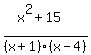 %28x%5E2%2B15%29%2F%28x%2B1%29%28x-4%29
