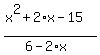 %28x%5E2%2B2%2Ax-15%29%2F%286-2%2Ax%29