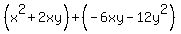 %28x%5E2%2B2xy%29%2B%28-6xy-12y%5E2%29