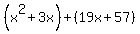 %28x%5E2%2B3x%29%2B%2819x%2B57%29