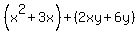 %28x%5E2%2B3x%29%2B%282xy%2B6y%29