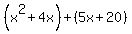 %28x%5E2%2B4x%29%2B%285x%2B20%29