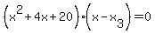%28x%5E2%2B4x%2B20%29%28x-x%5B3%5D%29=0