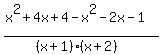 %28x%5E2%2B4x%2B4+-x%5E2-2x-1%29%2F%28%28x%2B1%29%28x%2B2%29%29