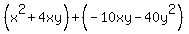 %28x%5E2%2B4xy%29%2B%28-10xy-40y%5E2%29