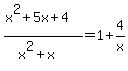 %28x%5E2%2B5x%2B4%29%2F%28x%5E2%2Bx%29=1%2B4%2Fx