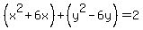 %28x%5E2%2B6x%29%2B%28y%5E2-6y%29+=+2
