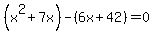 %28x%5E2%2B7x%29-%286x%2B42%29=0