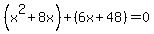 %28x%5E2%2B8x%29%2B%286x%2B48%29=0