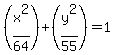 %28x%5E2%2F64%29%2B%28y%5E2%2F55%29=1+