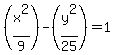 %28x%5E2%2F9%29-%28y%5E2%2F25%29=1
