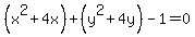 %28x%5E2+%2B4x%29%2B%28y%5E2%2B4y%29-1=0
