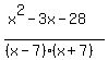 %28x%5E2+-+3x+-+28%29%2F%28%28x+-+7%29%28x+%2B+7%29%29