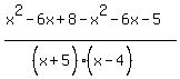 %28x%5E2+-+6x+%2B8-x%5E2-6x-5%29%2F%28%28x%5E%22%22%2B5%29%28x%5E%22%22-4%29%29