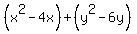 %28x%5E2+-4x%29+%2B+%28y%5E2+-+6y%29