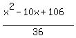 %28x%5E2-10x%2B106%29%2F36