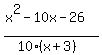 %28x%5E2-10x-26%29%2F%2810%28x%2B3%29%29