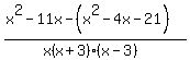 %28x%5E2-11x-+%28x%5E2-4x-21%29%29%2F%28x%28x%2B3%29%28x-3%29%29