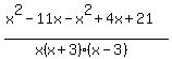 %28x%5E2-11x-+x%5E2%2B4x%2B21%29%2F%28x%28x%2B3%29%28x-3%29%29+
