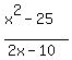 %28x%5E2-25%29%2F%282x-10%29