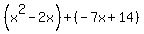 %28x%5E2-2x%29%2B%28-7x%2B14%29