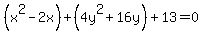 %28x%5E2-2x%29%2B%284y%5E2%2B16y%29%2B13=0